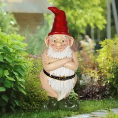 13.7" Resin Naked Ned Garden Gnome - Exhart