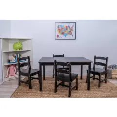 Rectangle Table with 4 Chairs Espresso - Gift Mark