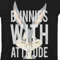 Looney Tunes Bugs Bunnies With Attitude Crew Neck Short Sleeve Black T-shirt Toddler Boy to Youth Boy