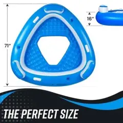 Zone Tech Inflatable Floating Island Pool Float &ndash; Comfortable Relaxation Inflatable Floating Lake Pool Lounger Raft Water Float for River and Beach