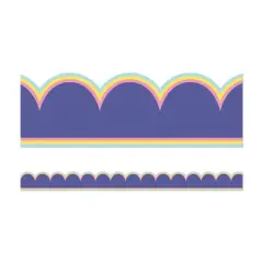 Carson Dellosa Education We Stick Together Pop of Purple Scalloped Bulletin Board Borders, 39 Feet Per Pack, 6 Packs