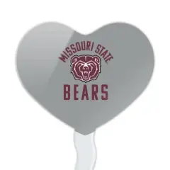 NCAA Missouri State Secondary Logo Heart Love Cupcake Picks Toppers Decoration Set of 6