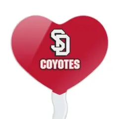 South Dakota Secondary Logo Heart Love Cupcake Picks Toppers Decoration Set of 6
