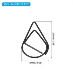 Unique Bargains Drop-Shaped Metal Prevent Tearing Pages Home Office Paper Clip 50 Pcs