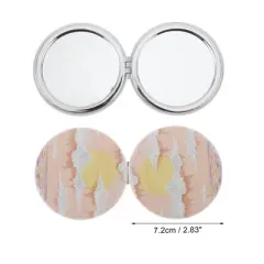 Unique Bargains Round Hand-drawn Makeup Mirror Orange 1 Pc