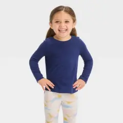 Toddler Girls' 3pk Solid Shirt Set - Cat & Jack&trade; Blue/Olive Green/Orange