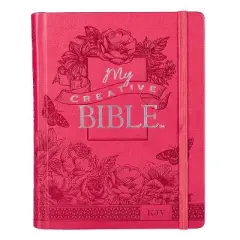 KJV Holy Bible, My Creative Bible, Faux Leather Hardcover - Ribbon Marker, King James Version, Pink Floral W/Elastic Closure - (Leather Bound)