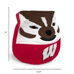 NCAA Wisconsin Badgers Plushie Mascot Pillow: Sports Team Logo Novelty Pillow