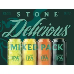 Stone Delicious Mixed IPA Beer Variety Pack - 12pk/12 fl oz Cans