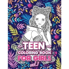 Teen Coloring Books for Girls - (Cool Activities for Teens) Large Print by  Loridae Coloring (Paperback)