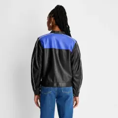 Women's Long Sleeve Faux Leather Jacket - Future Collective&trade; with Reese Blutstein Black