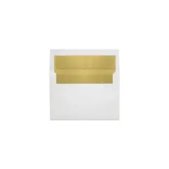 LUX A8 Foil Lined Invitation Envelopes (5 1/2 x 8 1/8) 50/Box White w/Gold LUX Lining