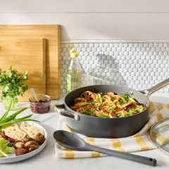 5qt Nonstick Hard Anodized Aluminum Saute Pan Dark Gray - Figmint&trade;