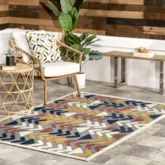 nuLOOM Logan Reverse Arrows Indoor/Outdoor Patio Area rug