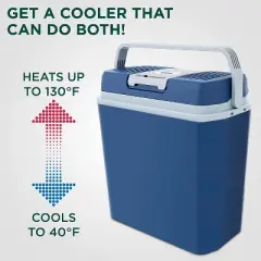 Ivation 24 L Portable Electric Cooler, Camping Fridge with Car Adapter