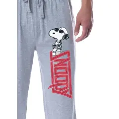 Peanuts Men's Joe Cool Rocker Character Logo Sleep Jogger Pajama Pants Grey