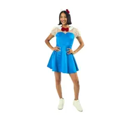 Hello Kitty Women's Blue Cosplay Dress With Matching Headband