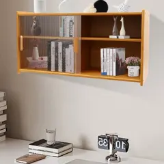 YIYIBYUS Kitchen Cupboard Kitchen Pantry Cabinet Wall Sideboard Buffet Cabinet with Glass Doors, Brown