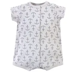 Touched by Nature Baby Boy Organic Cotton Rompers 3pk, Blue Whale