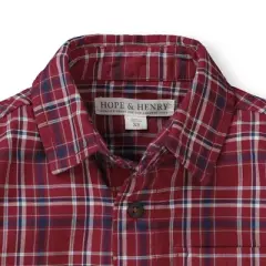 Hope & Henry Boys' Convertible Double Weave Button Down Shirt, Kids