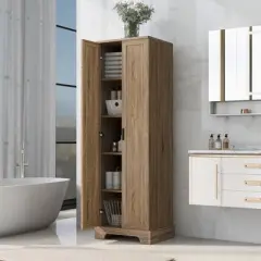 Storage Cabinet with Two Doors and Adjustable Shelf For Bathroom And Office - ModernLuxe