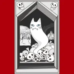 Junior's Design By Humans Ghost cat the Keeper of the Crypt By runcatrun T-Shirt