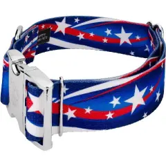 Country Brook Petz 1 1/2 Inch Premium Star Spangled Dog Collar