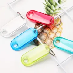 Unique Bargains Tough Plastic Label Window Double Sided Key Tags Blue Green Red Clear Yellow 50 Pcs