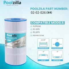Poolzilla Replacement Pool Filter for PLFPCC60, Pleatco PCC60, Pentair CCP240, R173572, 178569, Unicel C-7469, Filbur FC-1975