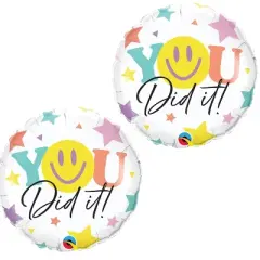 LoonBalloon Congratulations Smile You Did It Balloon (2 pcs) Set with 4 latex