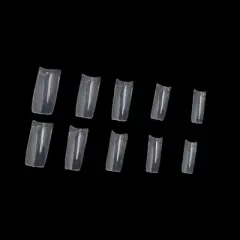 Unique Bargains 100 Pcs Clear Transparent French Cover False Nail Art Tip Manicure Tools