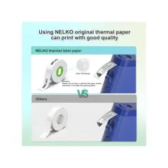 Nelko P21 Bluetooth Label Printer Blue 14x40mm 100pc Roll and 14x40mm 180pc Roll