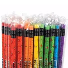 Scratch Gummy Bear Pencils (12 Pack) - Fruity Scents, #2 HB Lead, Eraser