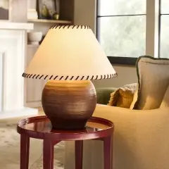 Large Earthy Table Lamp with Whipstitch Shade - Threshold&trade; designed with Studio McGee