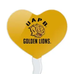 Arkansas at Pine Bluff Golden Lions Heart Love Cupcake Picks Toppers Decoration Set of 6