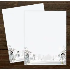 Great Papers! Holiday Stationery Letterhead Winter Wonderland Walkway Multicolor 50/Sheets (2024030)
