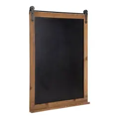 21.5" x 2" Cates Barn Door Wood Framed Chalkboard Rustic Brown - Kate and Laurel