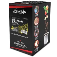 Brooklyn Beans Breakfast Blend Coffee Pods, Compatible Keurig 2.0 Brewers, 40 Ct