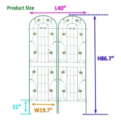 MOEPISY 2 Pack Metal Garden Trellis 86.7 inch x 19.7 inch Rustproof Trellis for Climbing Plants Outdoor Flower