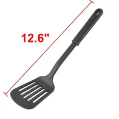 Unique Bargains Cooking Non-stick Heat Resistant Slotted Pancake Turner Spatula Black