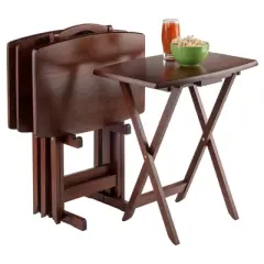 5pc Darryl Oversize Snack Table Set Antique Walnut - Winsome