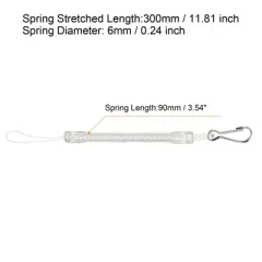 Unique Bargains Plastic Detachable Spiral Spring Coil Strap Clasp Lanyards