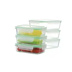 Kinetic Go Green Glassworks Rectangular Food Storage Container Set - 51oz