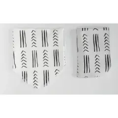 STINA & MAE Mudcloth Organic Cotton Baby Bib/ Burp Cloth Set - 2pk