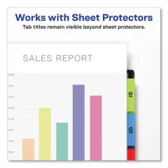 Avery Insertable Big Tab Plastic 2-Pocket Dividers, 5-Tab, 11.13 x 9.25, Assorted, 1 Set