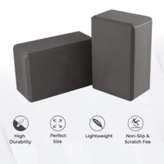 Toyzone World Gray Soft Non-Slip Yoga Blocks