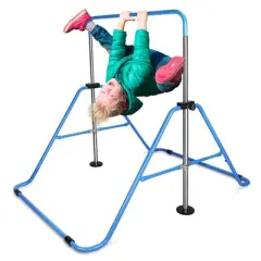 Gulches Blue Multi-Functional Adjustable Height Children's Horizontal Gymnastic Bar With Bear Rings
