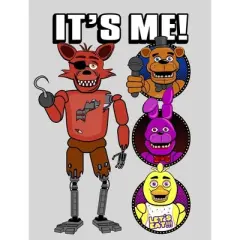 Five Nights at Freddy's It's Me! Foxy and Friends Boy's Heather Grey T-shirt