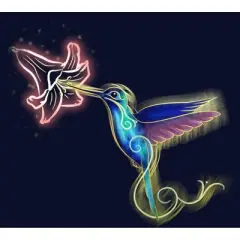 Junior's Design By Humans Hummingbird By timea T-Shirt