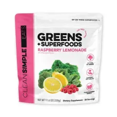 Clean Simple Eats Greens Powder - Raspberry Lemonade - 11.6oz/30 Servings